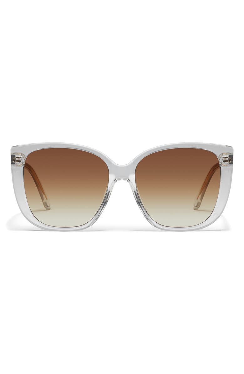 QUAY Ever After 58mm Cat Eye Sunglasses, Main, color, Clear/ Sepia