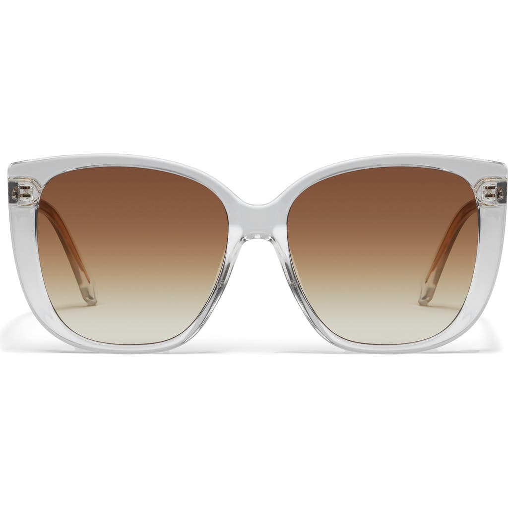Quay Ever After 59mm Cat Eye Sunglasses In Clear/sepia