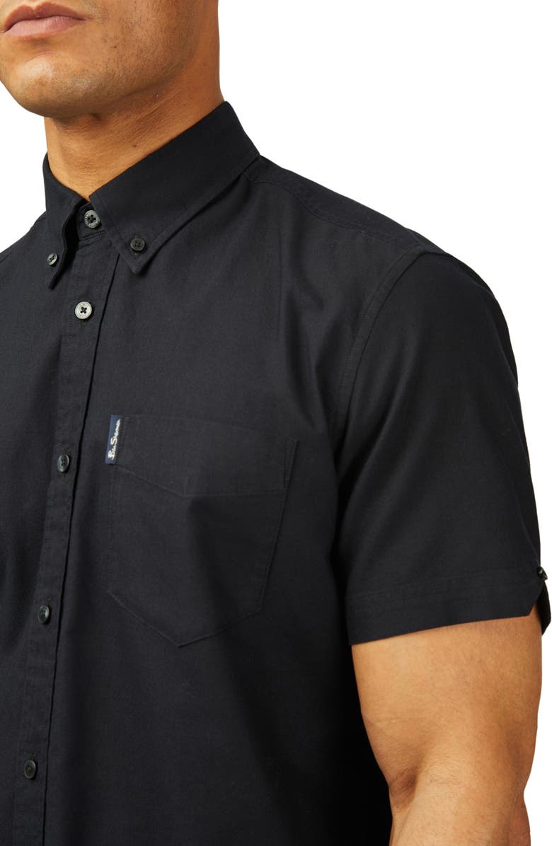 Ben Sherman Signature Short Sleeve Organic Cotton Oxford Button-Down Shirt, Alternate, color,
