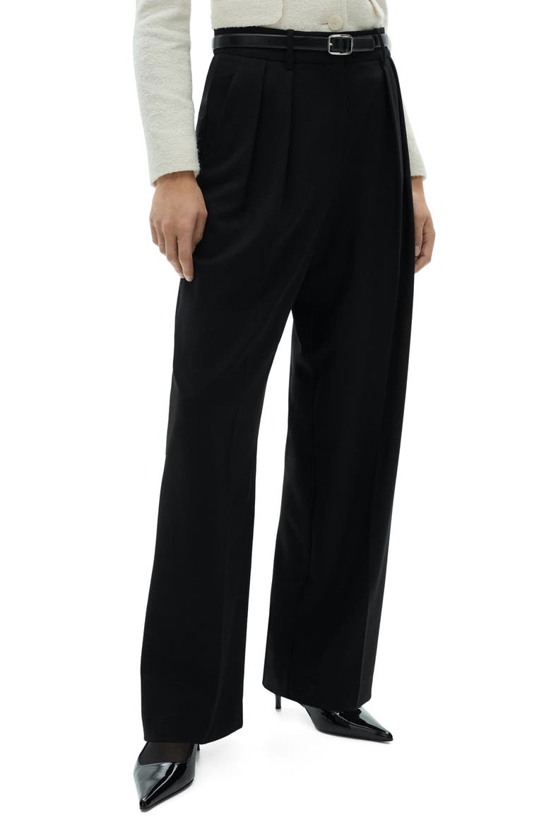 Pleated Wide Leg Pants, Main, color, BLACK