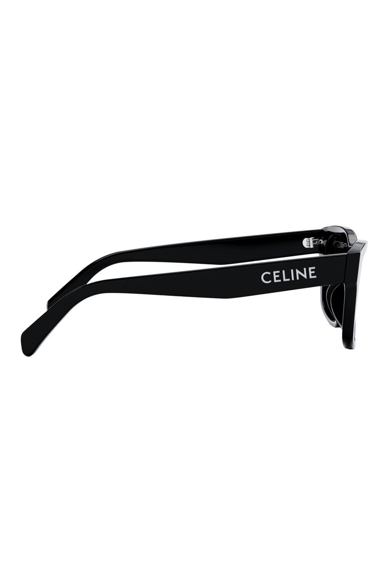 55mm Rectangular Sunglasses, Alternate, color, BLACK