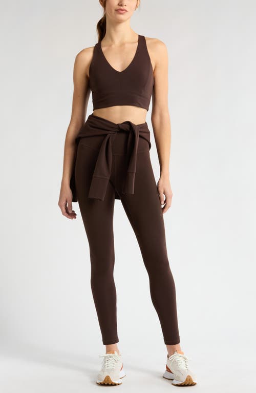 Zella Studio Luxe V-neck Racerback Sports Bra In Black