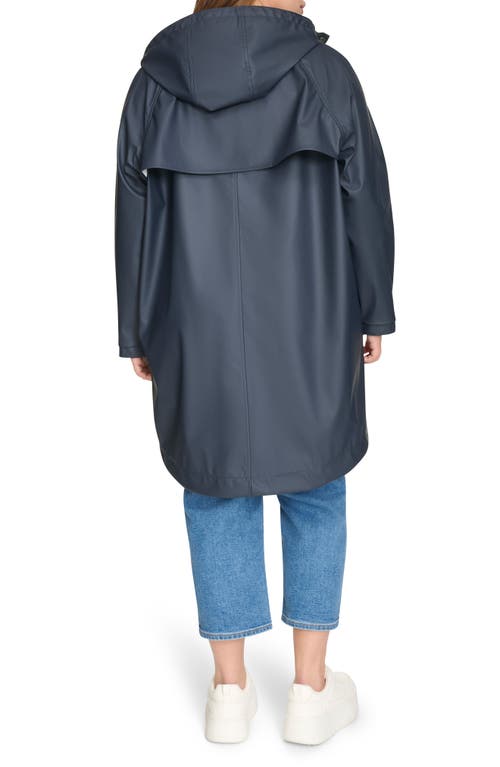 Levi's Water Resistant Hooded Raincoat In Navy