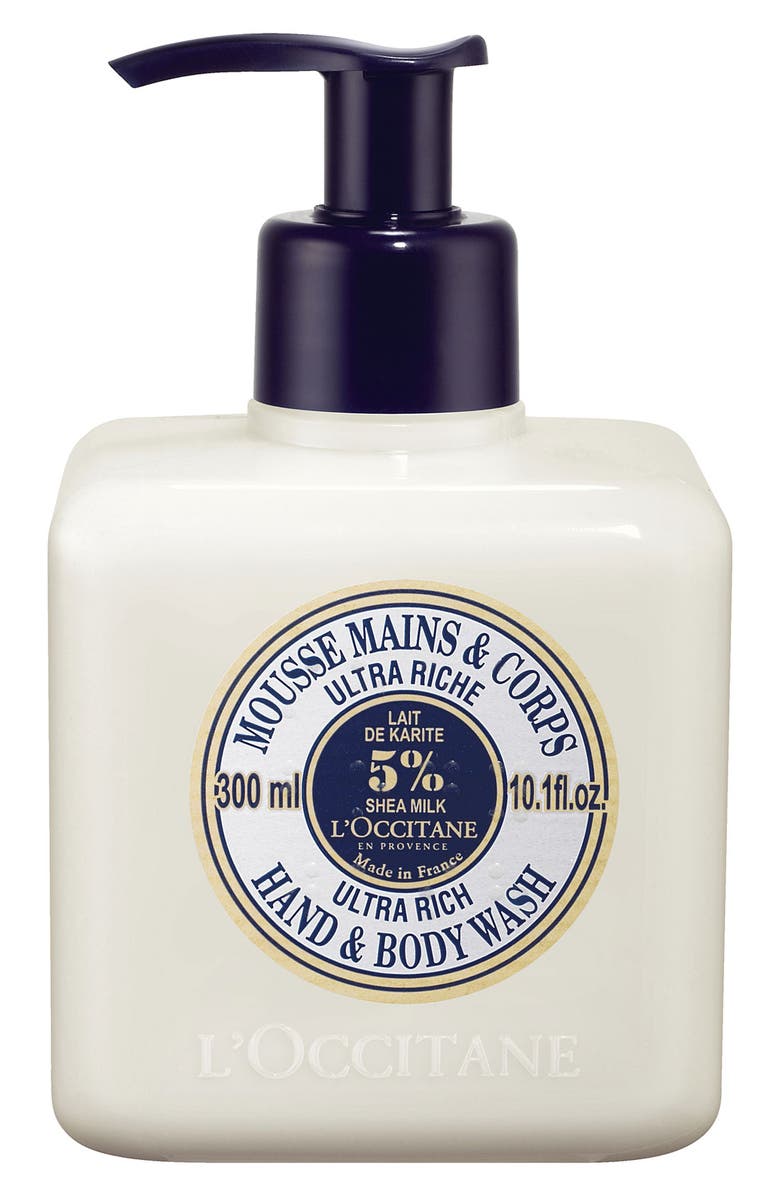 L'Occitane Shea Butter Ultra Rich Hand & Body Wash, Main, color,