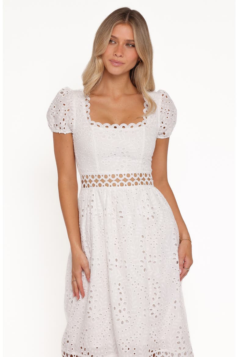 Melania Cotton Eyelet Maxi Dress, Alternate, color, WHITE
