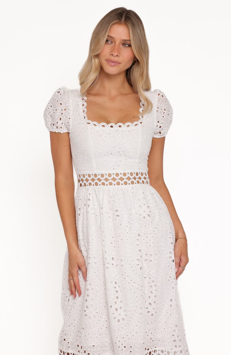 Petal & Pup Melania Cotton Eyelet Maxi Dress, Alternate, color, White