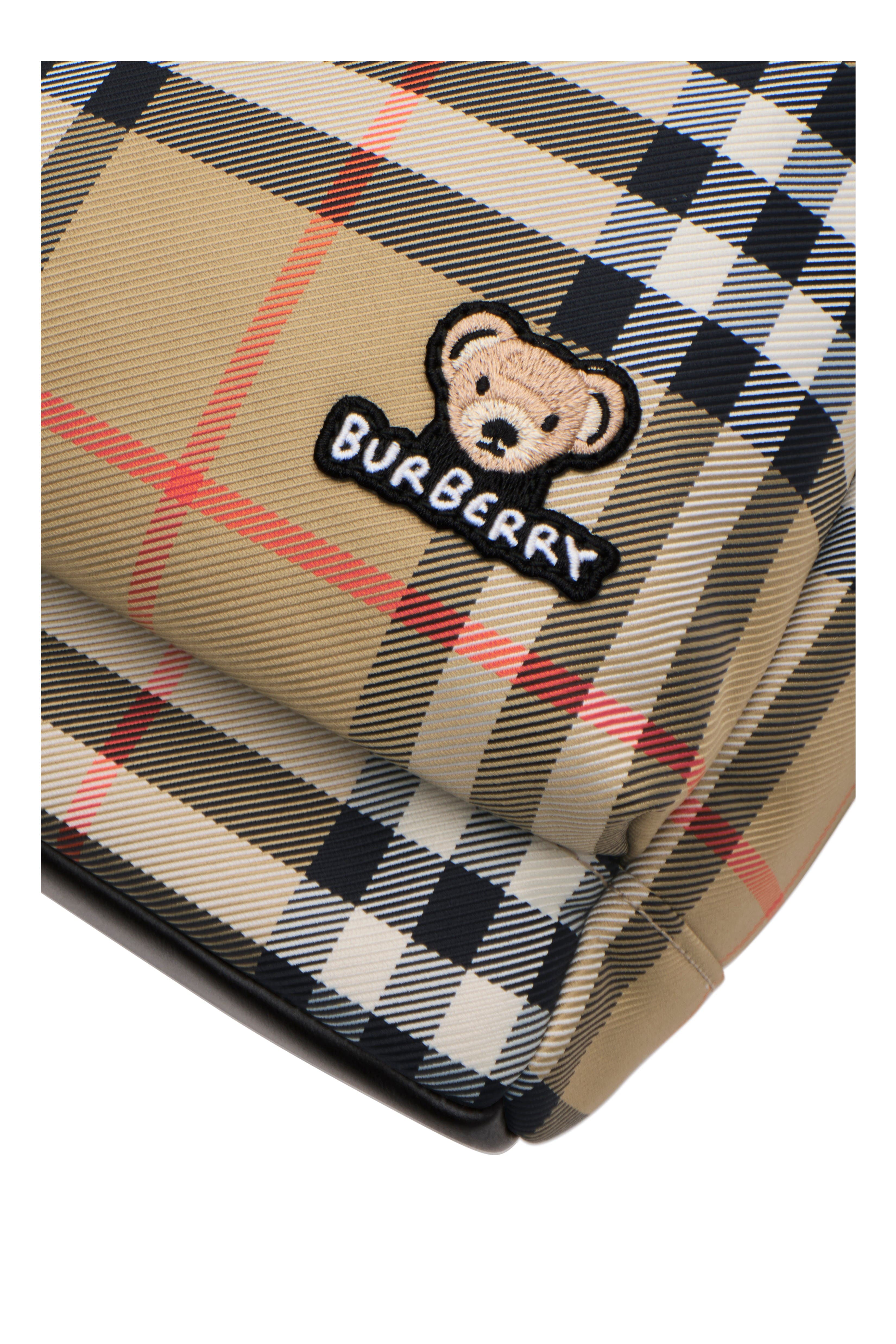 Burberry Check Backpack, Alternate, color, Sand