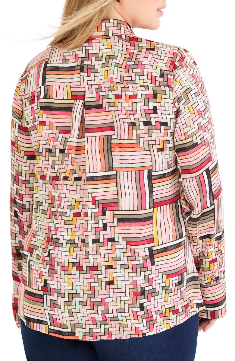 NIC+ZOE Colorweave Button-Up Top, Alternate, color, Pink Multi