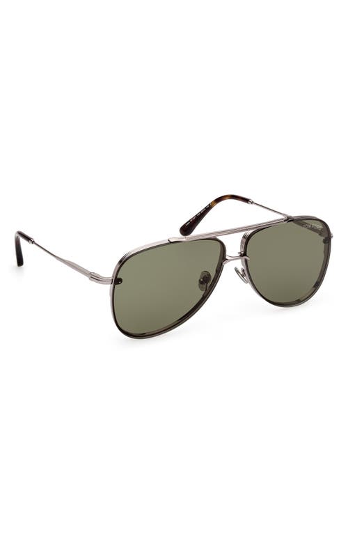 Tom Ford Leon 62mm Pilot Sunglasses In Gray