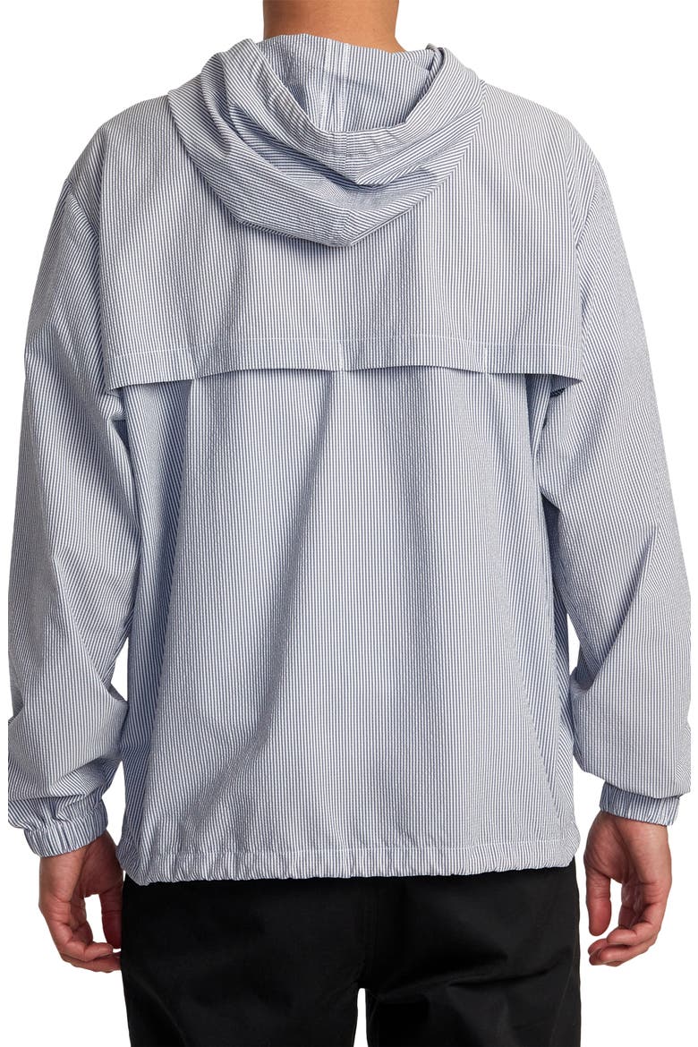 Exotica Pinstripe Hooded Anorak, Alternate, color, MAZARINE BLUE