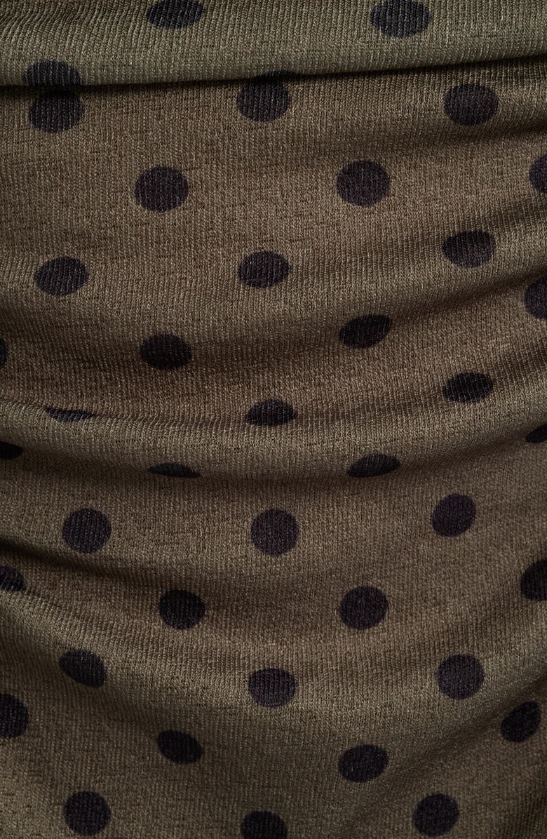 BDG Urban Outfitters Polka Dot Double Ruched Bandeau Top, Alternate, color, Green Polka Dot