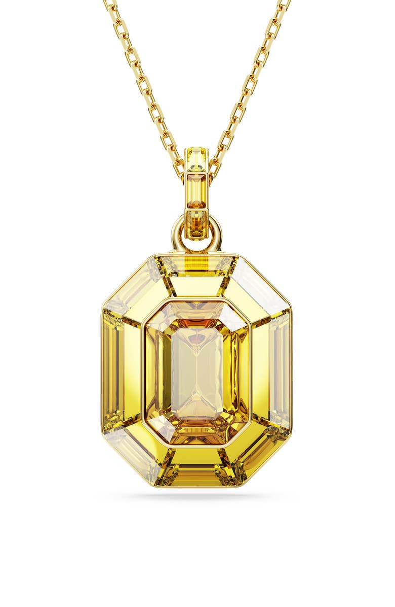Swarovski Lucent Crystal Pendant Necklace, Main, color, Yellow
