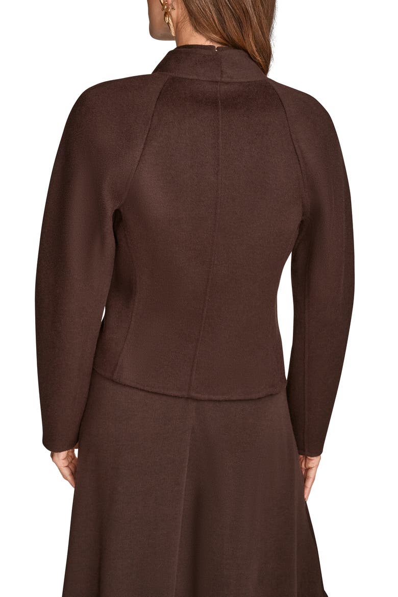 Asymmetric Wool Blend Jacket, Alternate, color, CHOCOLATE
