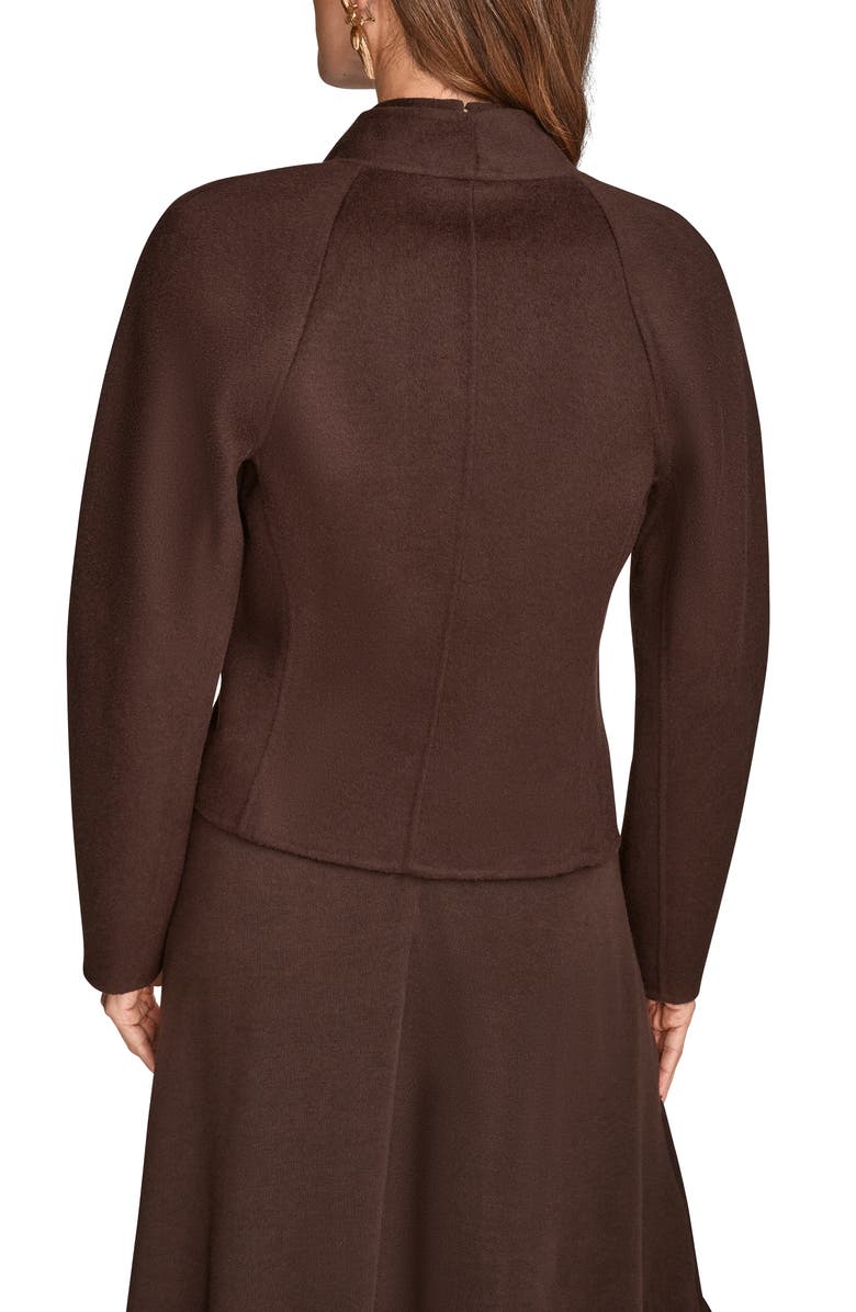 Donna Karan New York Asymmetric Wool Blend Jacket, Alternate, color, Chocolate