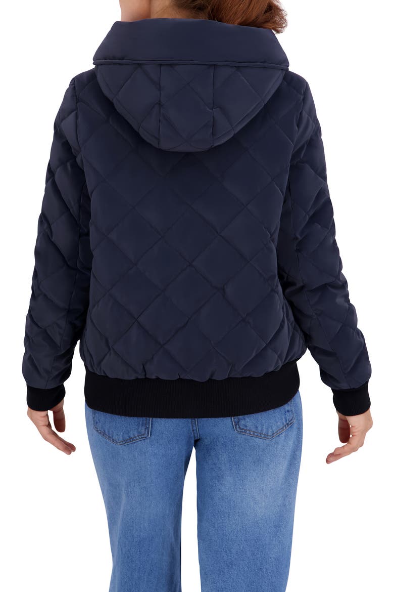 Quilted Hooded Bomber Jacket, Alternate, color, NAVY