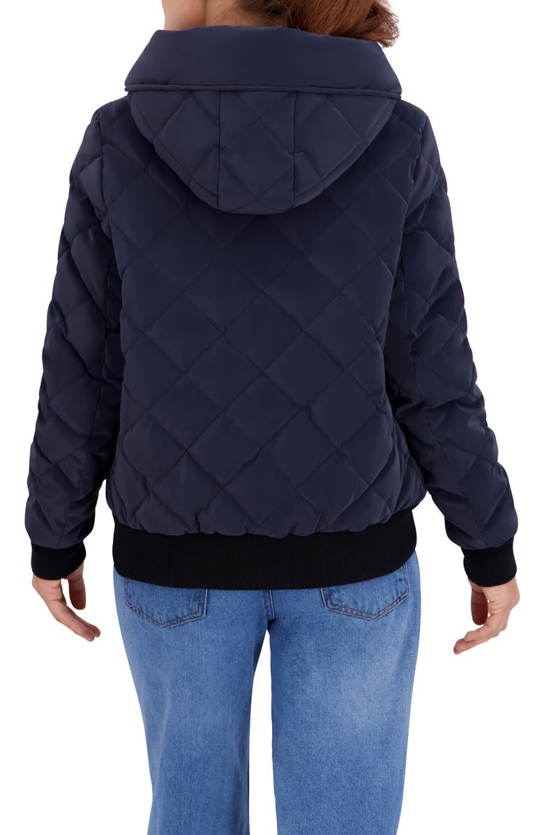 Ookie & Lala Quilted Hooded Bomber Jacket, Alternate, color, Navy