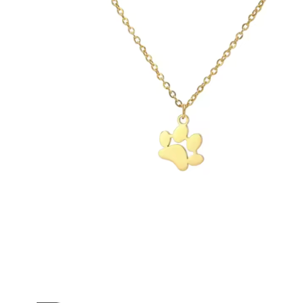 Hollywood Sensation Everpaw Single Paw Print Gold Plated Necklace In Gold