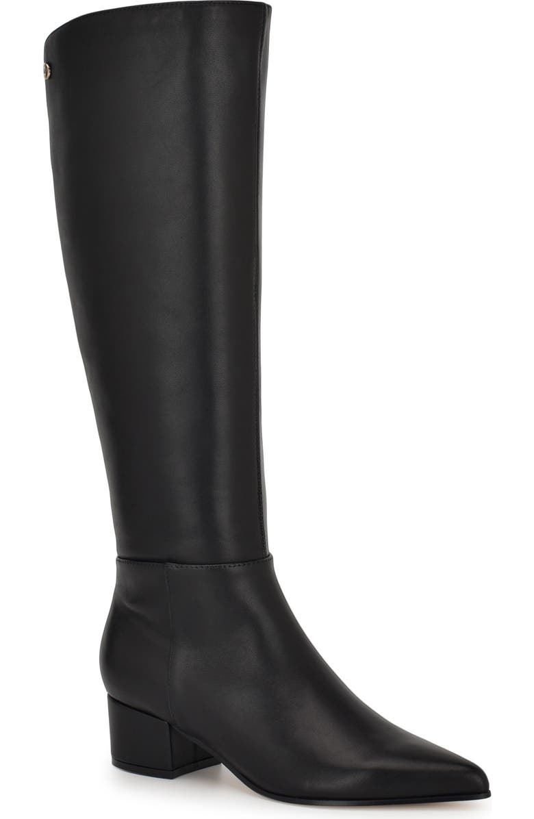 Nine West Morgin Pointed Toe Knee High Boot, Main, color, Black