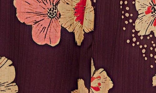 Free People Calla Floral Long Sleeve Knit Midi Dress In Brown