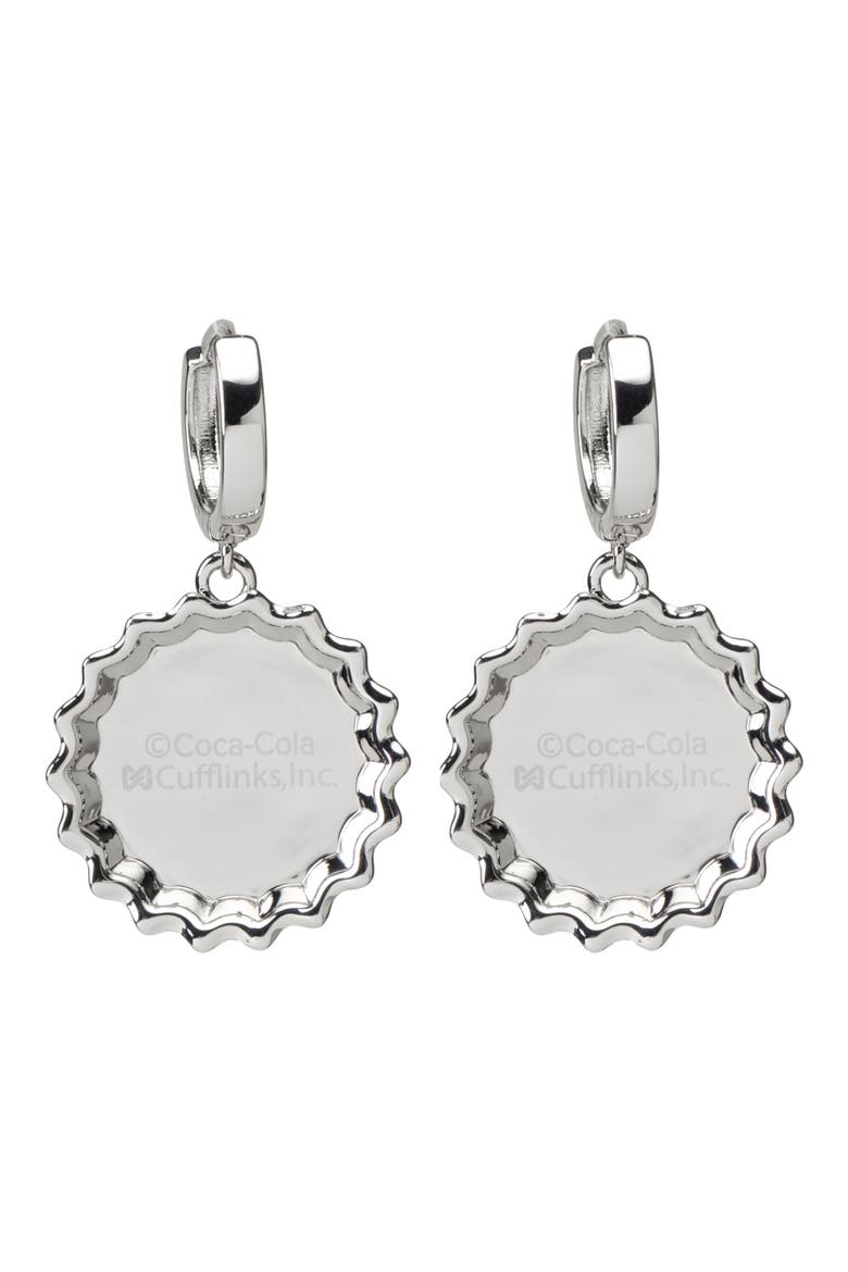 Diet Coke Bottle Cap Drop Earrings, Alternate, color, SILVER