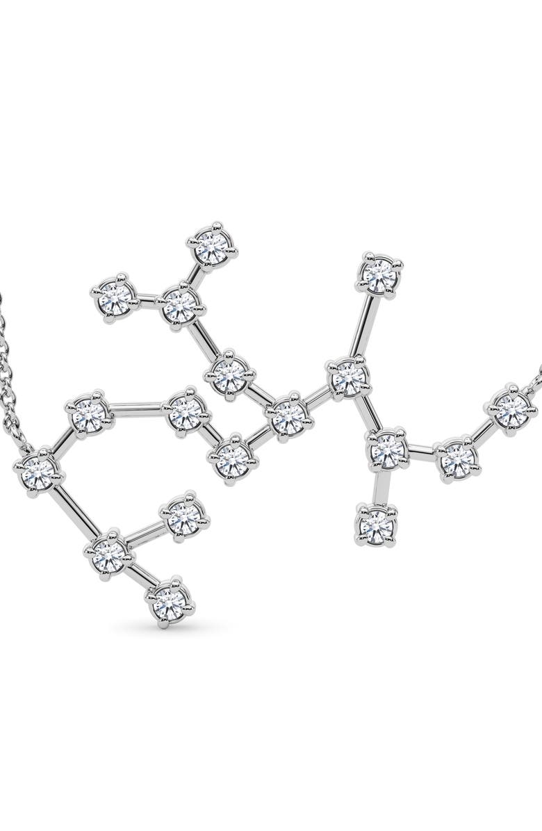 HauteCarat Sagittarius Constellation Lab Created Diamond Necklace, Alternate, color, 18K White Gold