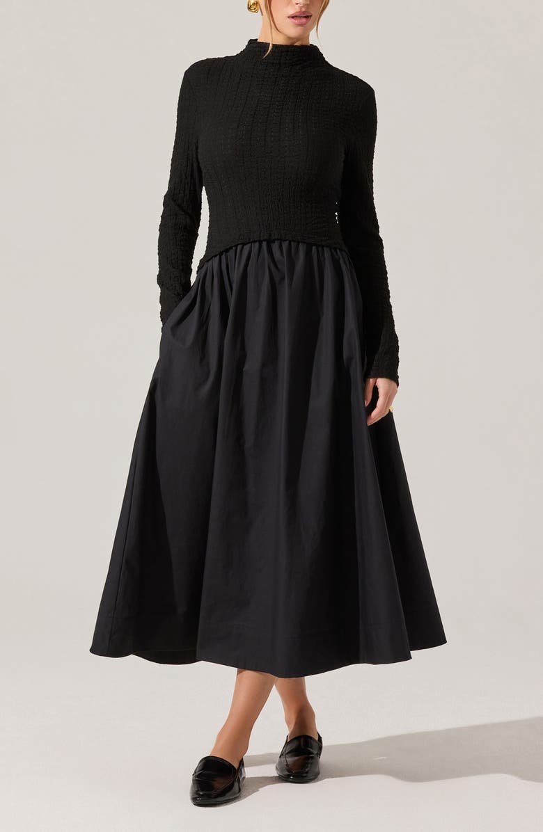 ASTR the Label Kearney Long Sleeve Mixed Media Dress, Alternate, color, 