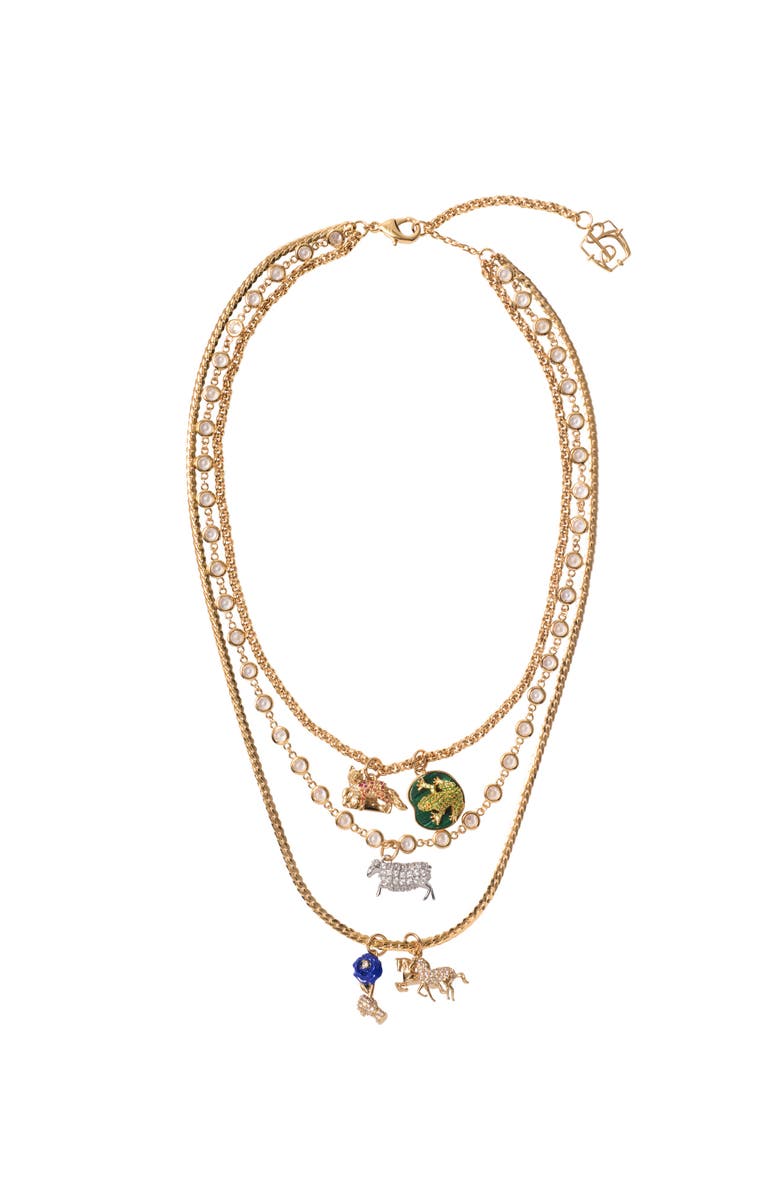 Burberry Charm Triple Layer Necklace, Main, color,