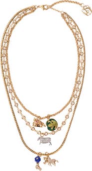 Burberry Charm Triple Layer Necklace