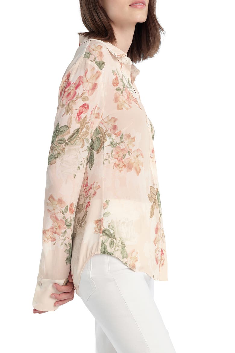 The Bailey Georgette Button-Up Shirt, Alternate, color, LIGHT PEACH ROSE G