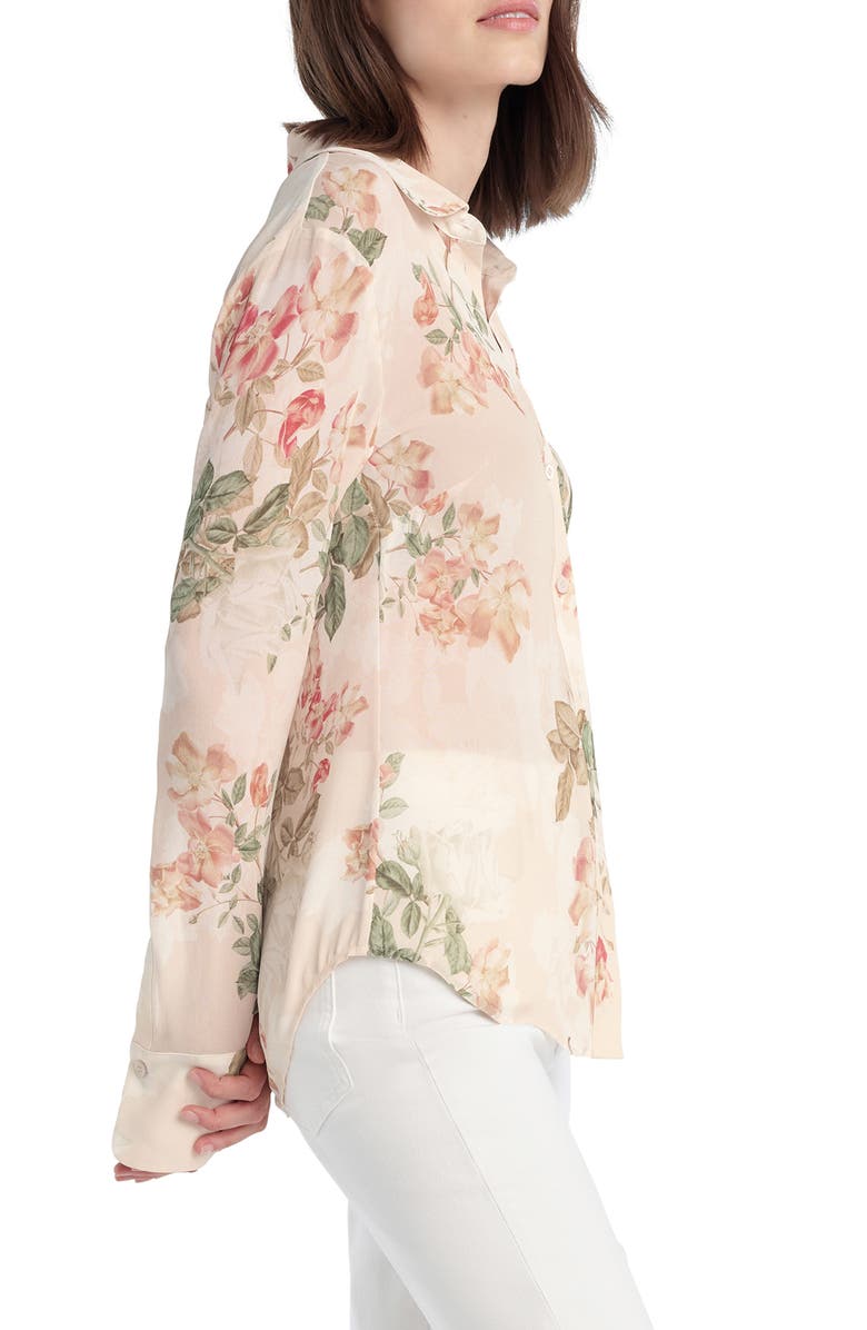 Favorite Daughter The Bailey Georgette Button-Up Shirt, Alternate, color, Light Peach Rose G