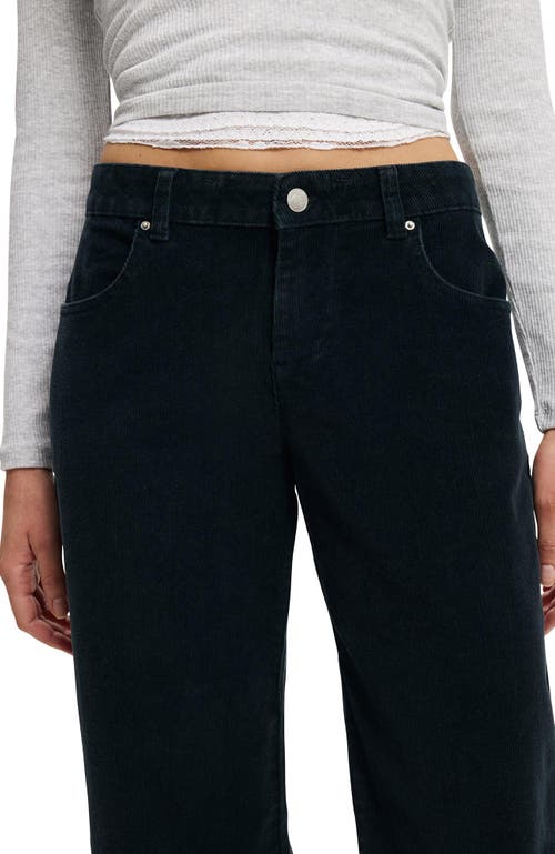 Cotton On Low Rise Straight Cord Pant In Blue
