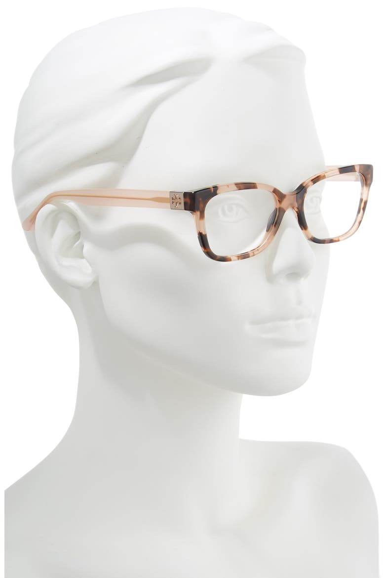 52mm Square Optical Glasses, Alternate, color, HAVANA/ BLUSH