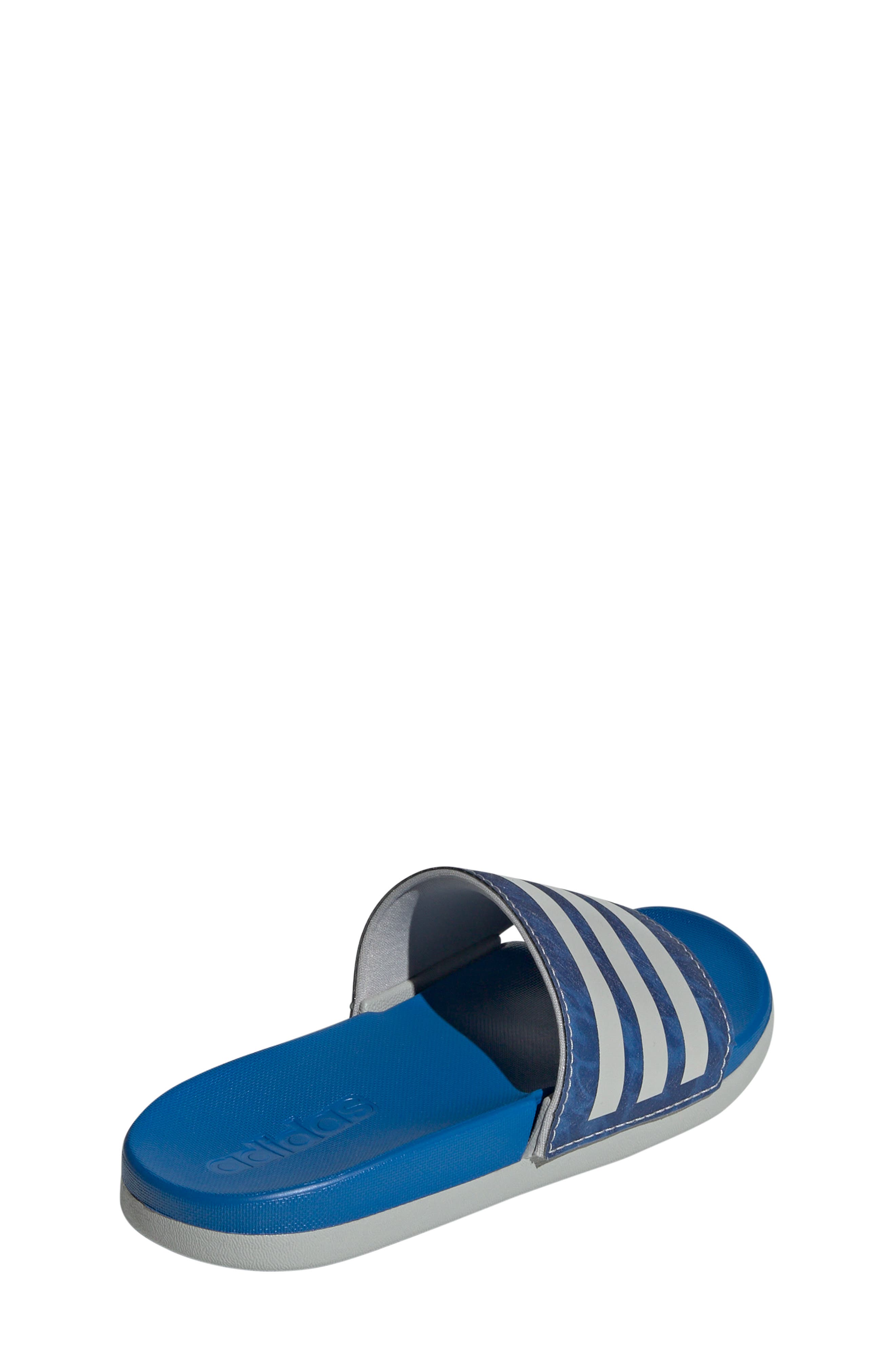 adidas Kids' Adilette Comfort Slide Sandal, Alternate, color, Royal/ Grey Two