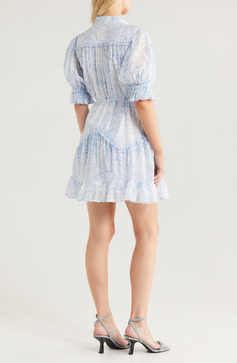 Cinq à Sept Gwendoline Floral Toile Shirtdress, Alternate, color, White/ Dark Cerulean