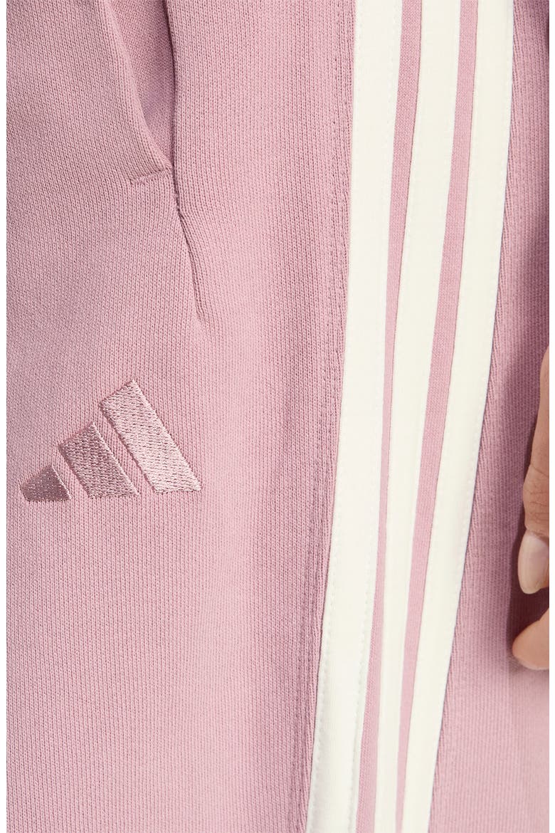 Three Stripe Wide Leg Pants, Alternate, color, MAGIC MAUVE/ OFF WHITE