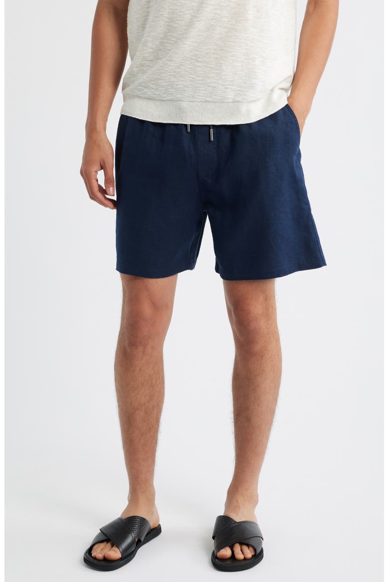 1454 Gregor Linen Drawstring Shorts, Main, color, NAVY BLUE