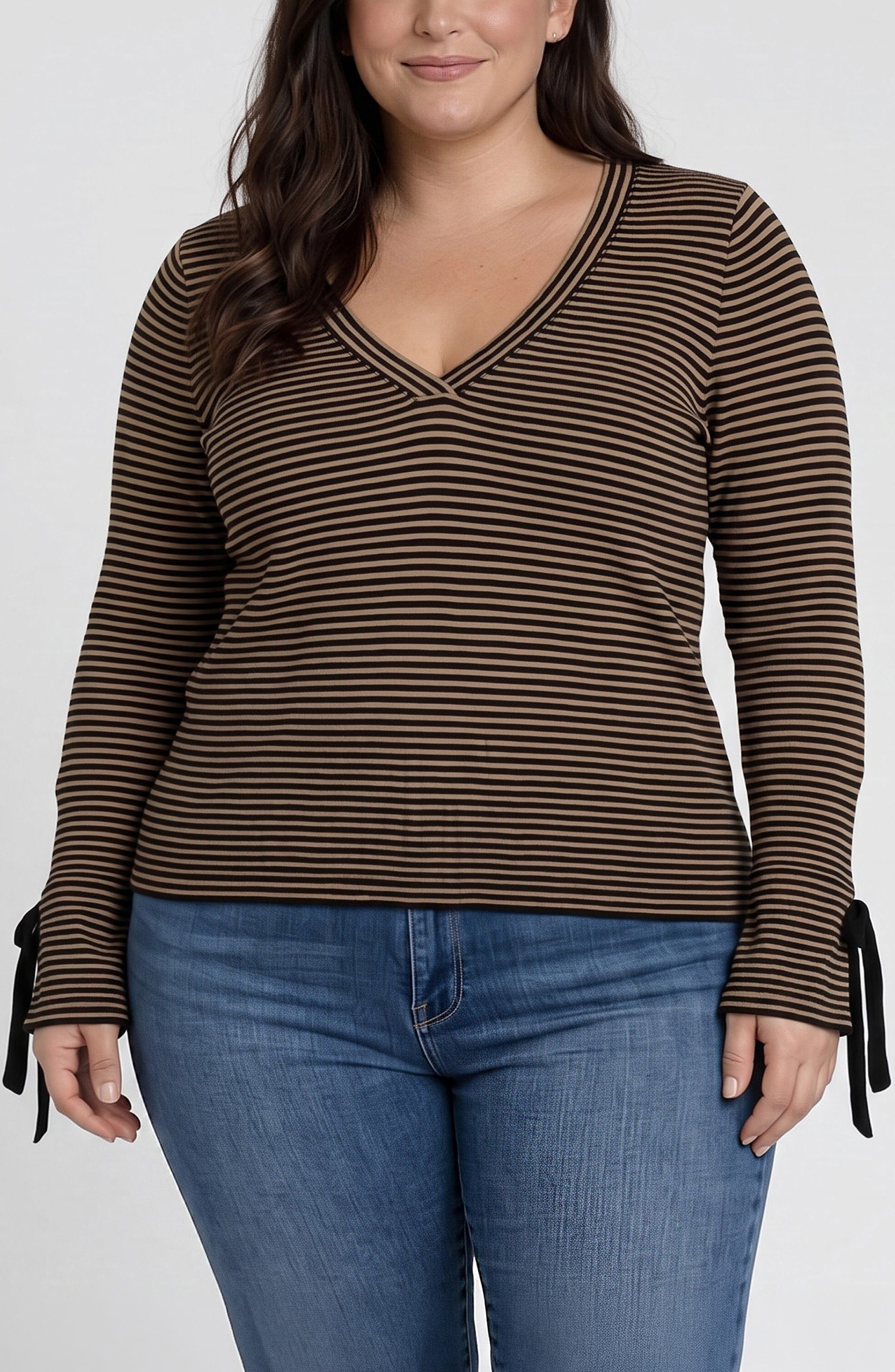 selected TAN/ BLACK STRPE