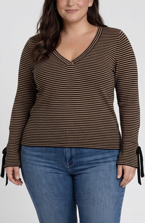 Striped V-Neck Top