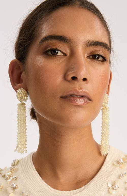Oscar De La Renta Beaded Tassel Drop Earrings In Gold