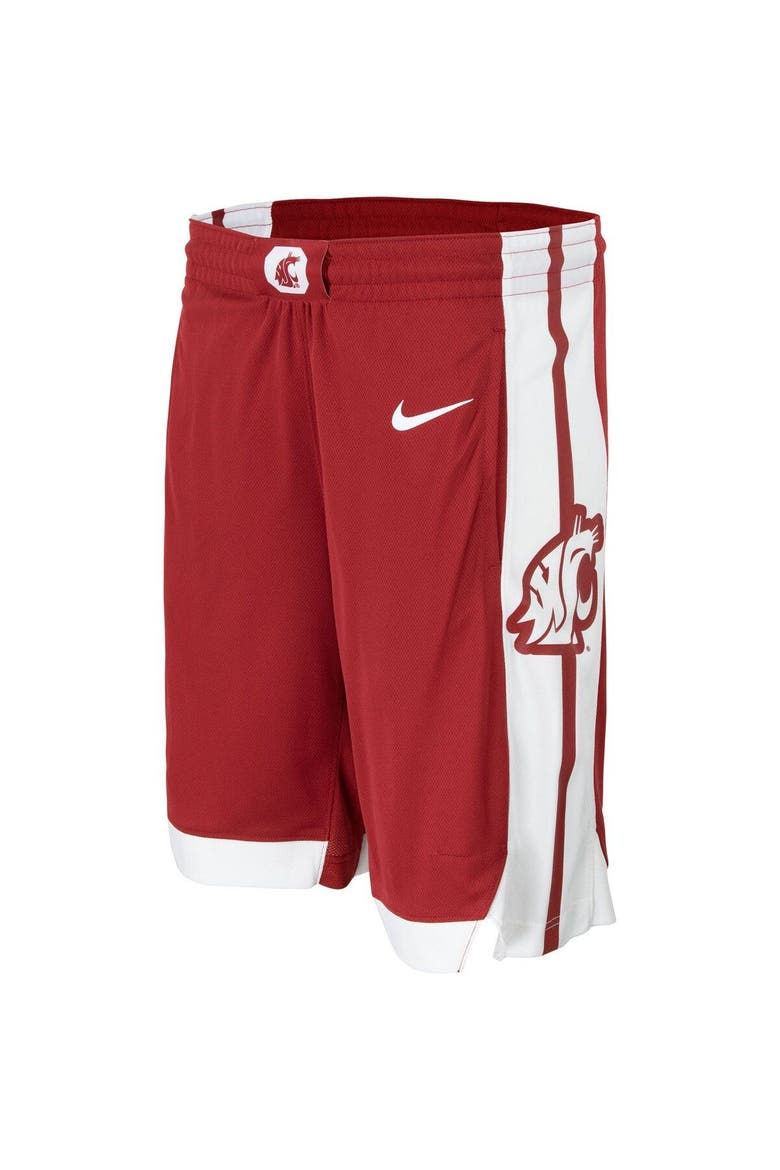 Men's Nike Crimson Washington State Cougars Team Logo Replica Basketball Shorts, Main, color, Crimson