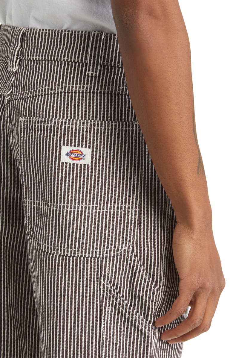 Dickies Hickory Stripe Cotton Canvas Carpenter Shorts, Alternate, color, 