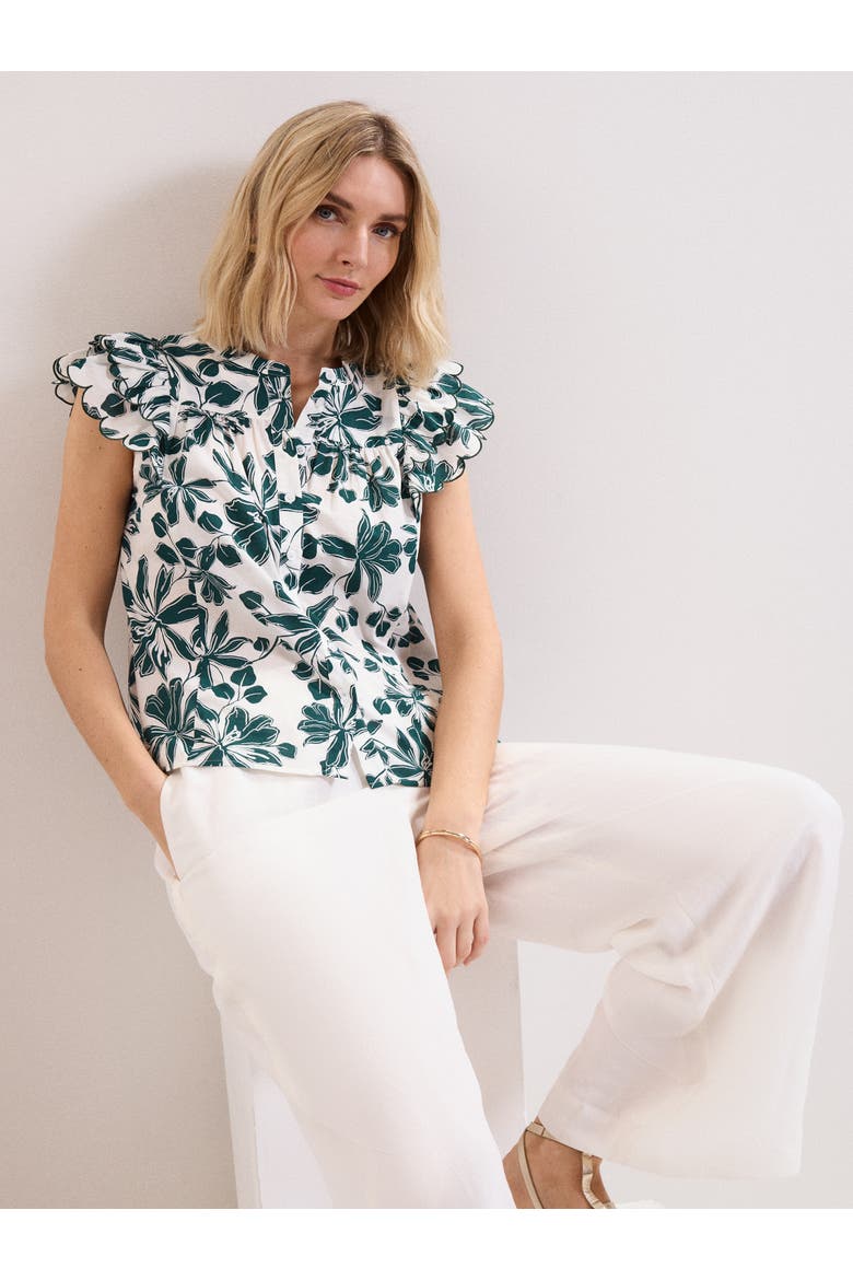 Rena Cotton Blouse, Alternate, color, Green