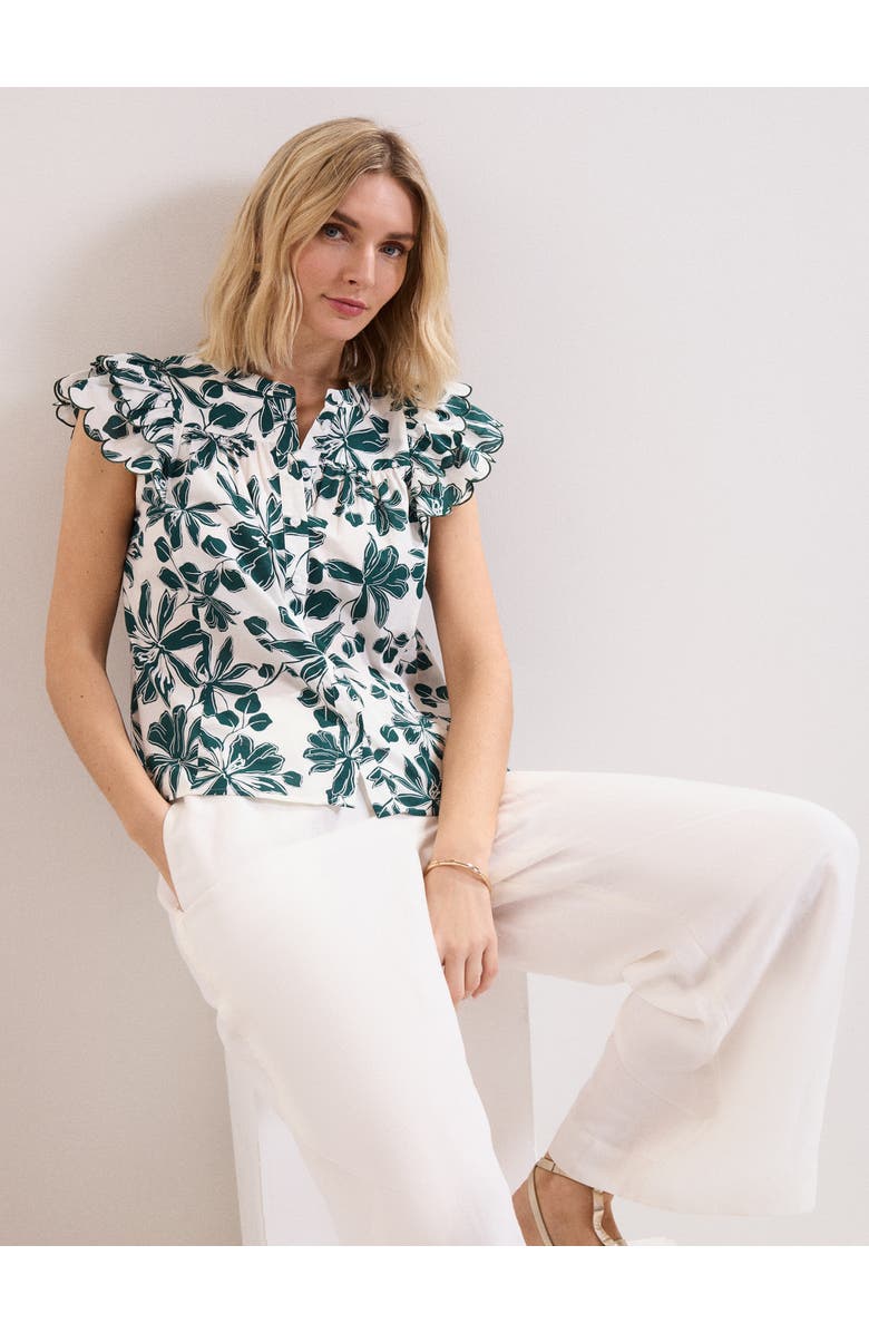 Phase Eight Rena Cotton Blouse, Alternate, color, Green