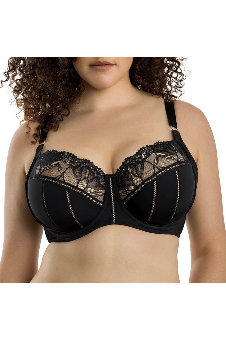 Charlene Padded Balconette Bra, Alternate, color, Black