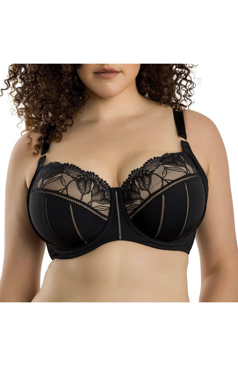 Parfait Charlene Padded Balconette Bra, Alternate, color, Black