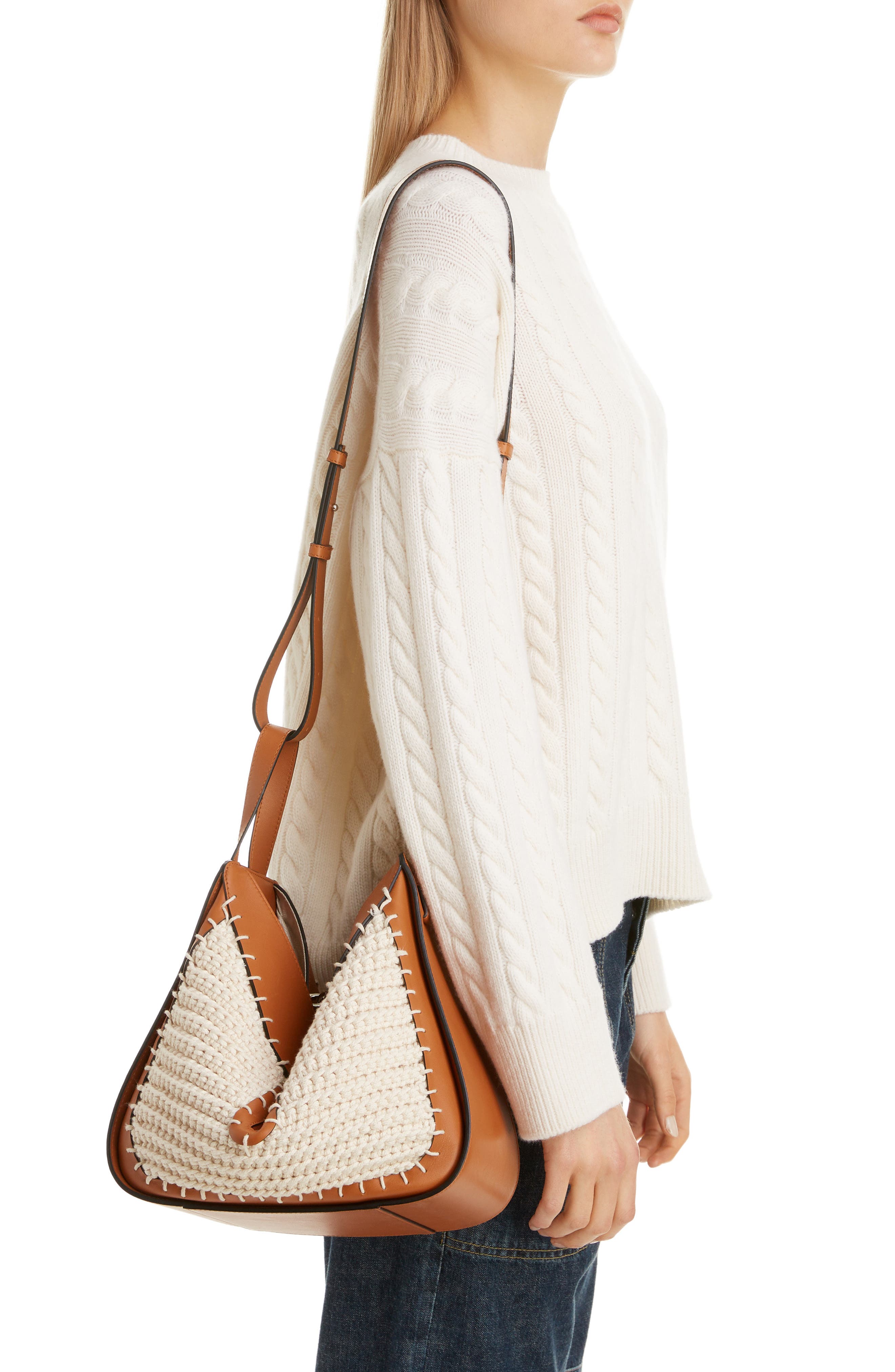 Loewe Small Hammock Cotton & Leather Hobo, Alternate, color, 