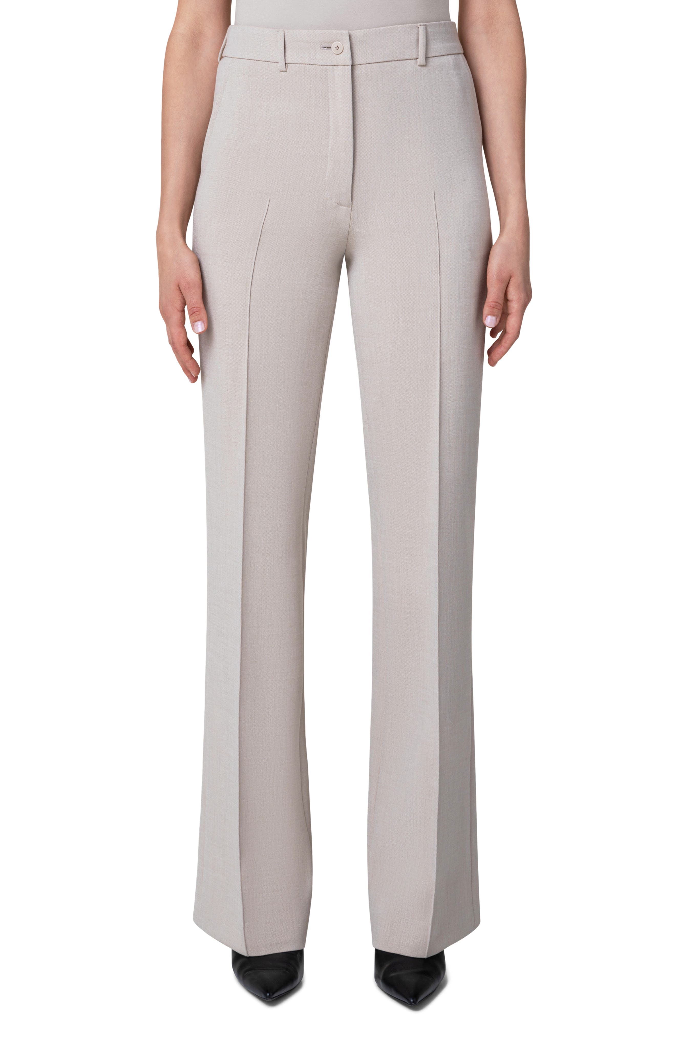 Akris punto Faye Pintucked Bootcut Pebble Crepe Pants