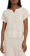 NIC+ZOE Rumba Linen Blend Split Neck Top