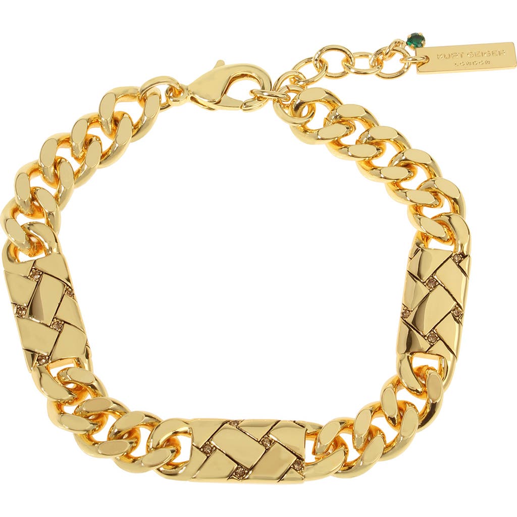 KURT GEIGER KURT GEIGER LONDON QUILTED BAR STATION CHAIN BRACELET