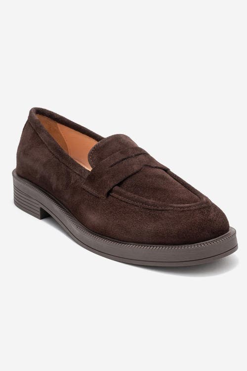Forever & Always Shoes Bree Platform Penny Leather Loafer In Brown